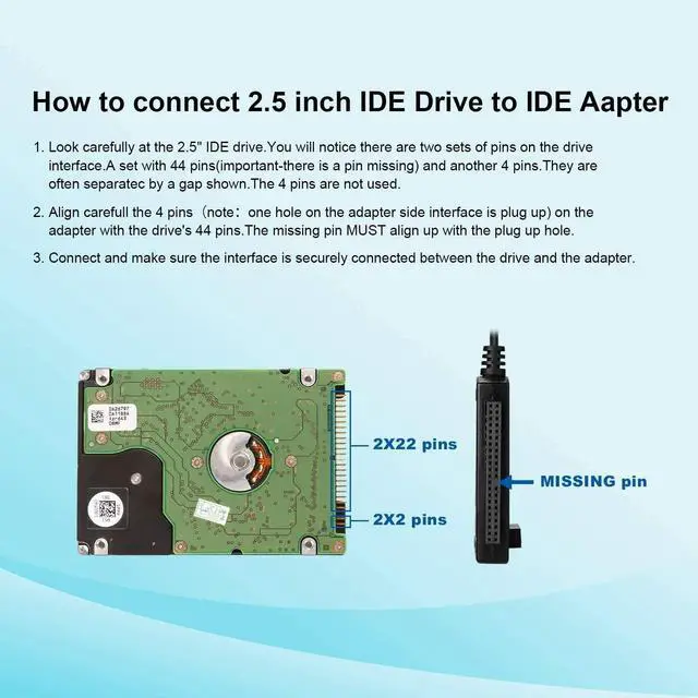 Alt view image 4 of 7 - SATA/PATA/IDE to USB 2.0 Adapter Converter Cable for 2.5" 3.5" Hard Drive Disk Easy to Use and Plug & Play