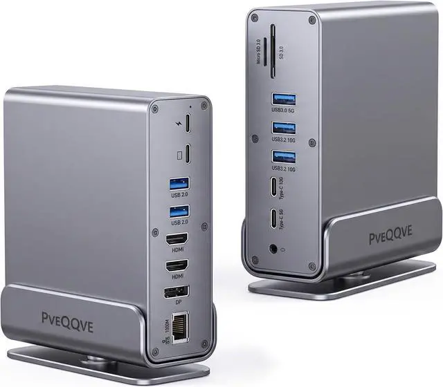 Main image of Docking Station for Laptop, USB C Docking Station Dual Monitor, Triple Display Dock with HDMI, DisplayPort, Ethernet, 100W PD Charging, Compatible with MacBook Pro/Air, Windows & Thunderbolt Devices