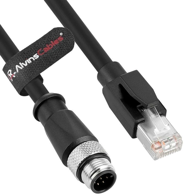 Main image of Alvin's Cables M12 A-Code 8 Pin Male to RJ45 Cat6a Ethernet Cable Shielded for Industrial Automation Network Devices, High-Flex Drag-Chain 10M/32.8ft