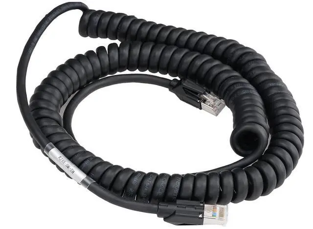 Alt view image 3 of 4 - CAT6A 10Gbps High Speed Ethernet Cable PUR Double Shielded Drag Chain RJ45 Patch Cord High Flexibility Spring Retractable to 3M for Industrial Automation Security Camera Robot CNC Machine (3M)