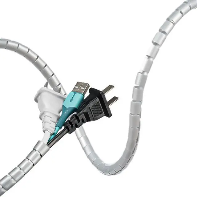 Main image of Cuttable Gray Cable Protector, 360° Coverage, Ideal for Cable Management in Homes and Offices, Protects Against Pet Chewing(10m/32.8ft)