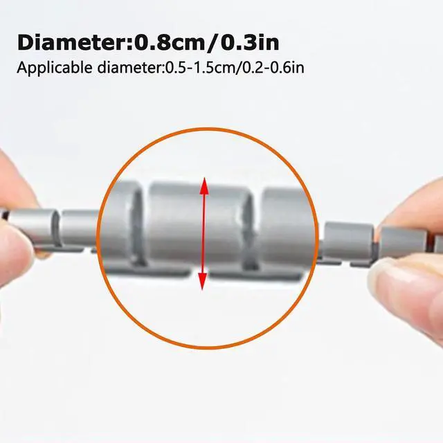 Alt view image 3 of 7 - Cuttable Gray Cable Protector, 360° Coverage, Ideal for Cable Management in Homes and Offices, Protects Against Pet Chewing(10m/32.8ft)
