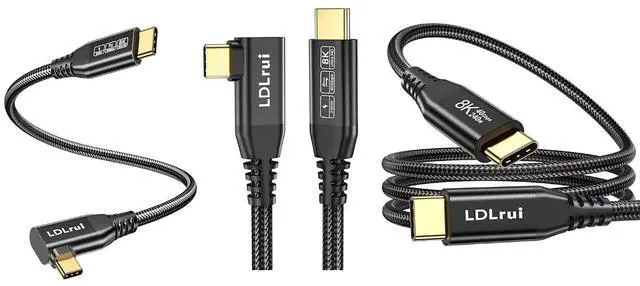 Main image of LDLrui USB4 Straight & Right Angle Cable 2FT+4FT+6FT Bundle