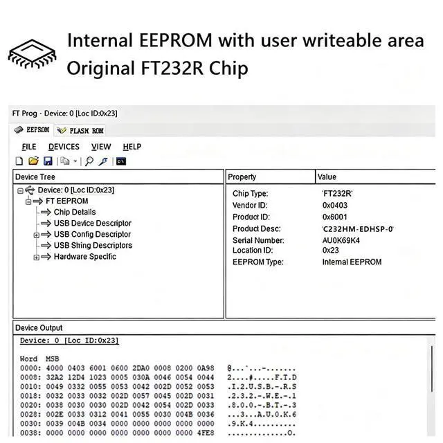 Alt view image 6 of 7 - C232HD-EDHSP-0 USB2.0 Hi-Speed USB to UART Serial Cables 5.0V FT232H Chip Pitch 2.54MM 10P Headers Compatible with Windows 11 10 8 7 Linux MAC OS(1.8M)