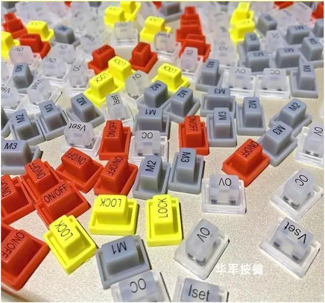 Alt view image 7 of 7 - Pack of 20 Individual Square Waterproof Silicone Keys, Single Conductive Adhesive, Electronic Switch, Rubber Key Cap, Transparent (Black Button)