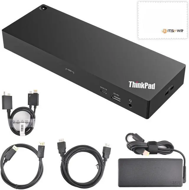 Alt view image 6 of 7 - ThinkPad 40B00135 Thunderbolt 4 Universal Docking Station for Lenovo Laptops, 4 External Displays, Power Charging UP to 100W + HDMI 4K Cable + DP Cable+ ITSPWR Cleaning Cloth