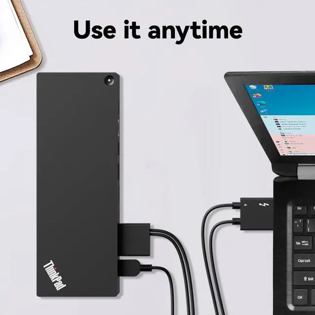 Alt view image 7 of 7 - ThinkPad 40B00135 Thunderbolt 4 Universal Docking Station for Lenovo Laptops, 4 External Displays, Power Charging UP to 100W + HDMI 4K Cable + DP Cable+ ITSPWR Cleaning Cloth