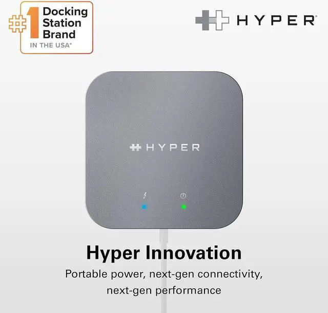 Alt view image 7 of 7 - HyperDrive USB-C & Thunderbolt 4 Dual Monitor Dock - 4K60Hz HDMI Thunderbolt Docking Station -7-in-1 Dock - Slim, Portable, Powerful