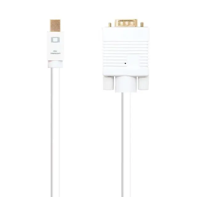 Alt view image 3 of 3 - Blendend Mini DisplayPort to VGA Converter Cable - White - 3m - Ideal for Connecting Devices with Mini DP Output to VGA Displays - Durable and Practical for Presentation