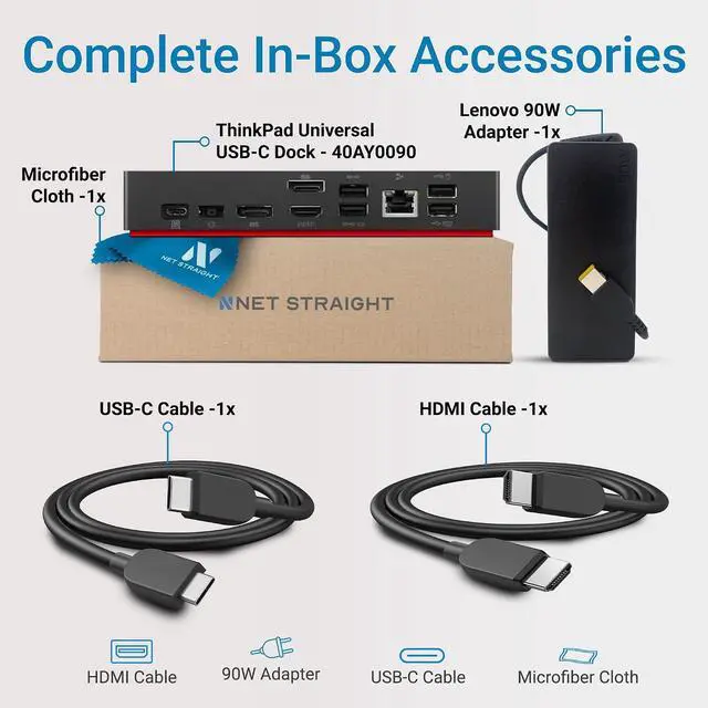 Alt view image 2 of 6 - 40ay0090-40ay0090us Thinkpad Docking Station, Think pad Dock Station, Universal USB-c Dock