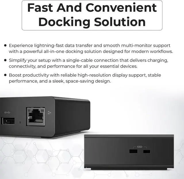 Alt view image 5 of 7 - Lenovo 40BF0100US USB4 Docking Station for Laptops with 100W Adapter, HDMI, DisplayPort, USB C Cables & Cloth - Docking Station