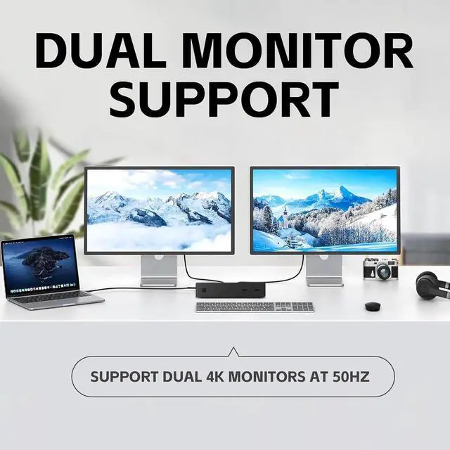 Alt view image 3 of 6 - Surface Dock 2, High Speed Docking Station, with Dual 4K at 60Hz Monitor Support, 199W Power Supply - 1 Year Warranty, Compatible with Surface Laptop Go, Surface Laptop Studio, New