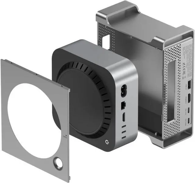 Alt view image 2 of 7 - Docking Station Case for Mac mini M4/M4 Pro, NVMe SSD Enclosure Expands Internal Storage Up to 8TB, USB-C 10Gbps, 4K HDMI, SD/TF Card Reader, USB 3.2 Hub, Aluminum Stand