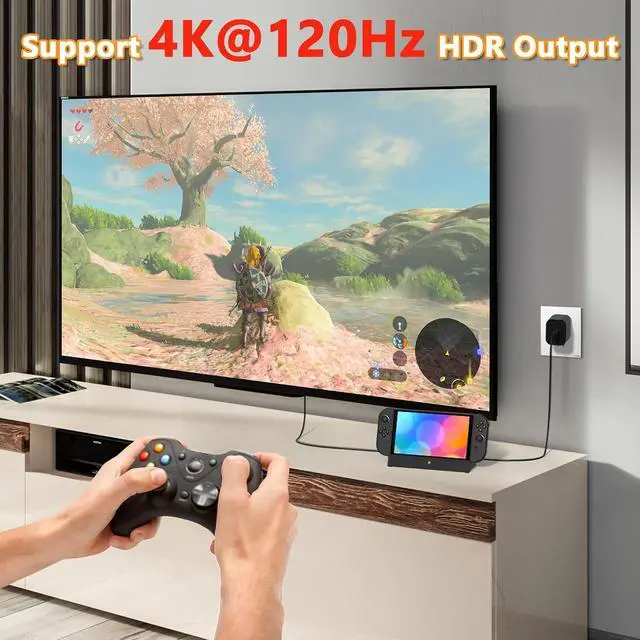 Alt view image 2 of 7 - Switch 2 Dock,TV Docking Station with 4K HD Adapter/USB 3.0 Port/USB-C Port,Includes 20V/3A Power Adapter and Cable