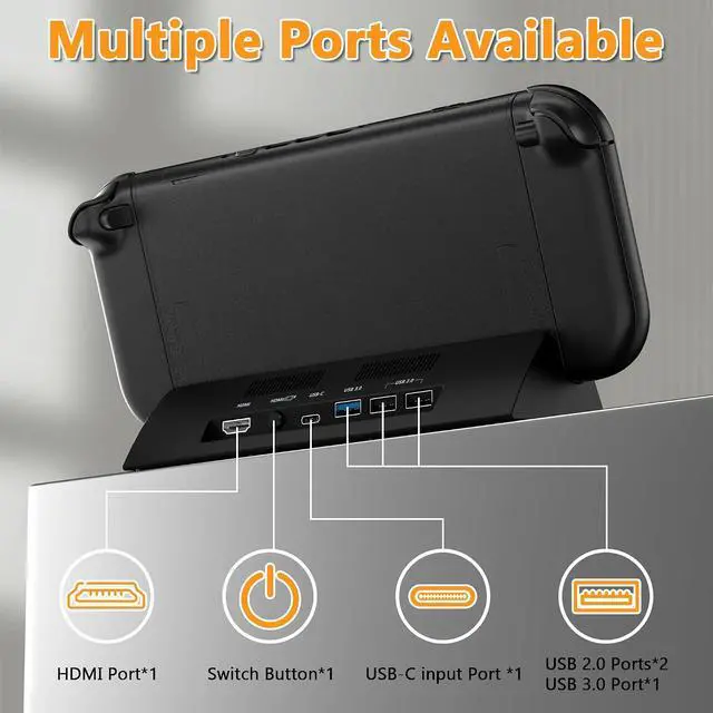 Alt view image 5 of 7 - Switch 2 Dock,TV Docking Station with 4K HD Adapter/USB 3.0 Port/USB-C Port,Includes 20V/3A Power Adapter and Cable