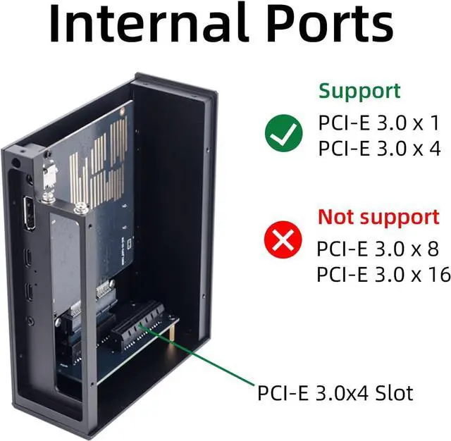 Alt view image 3 of 6 - Thunderbolt 4/3 USB4 to PCIe Expansion Enclosure, 40Gbps External PCIe 3.0 x4 Dock for DeckLink Capture Card, Compatible with Laptop and Mini PC, Windows, macOS and Linux, VK-G2