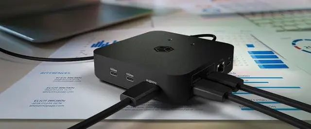 Alt view image 2 of 7 - ICY BOX USB-C Docking Station (12-in-1) for 3 Monitors (3X HDMI), 4K 60Hz, 6-Port USB 3.2 HUB (up to 10Gbps), 85W PD, Gigabit Ethernet, IB-DK4090-C