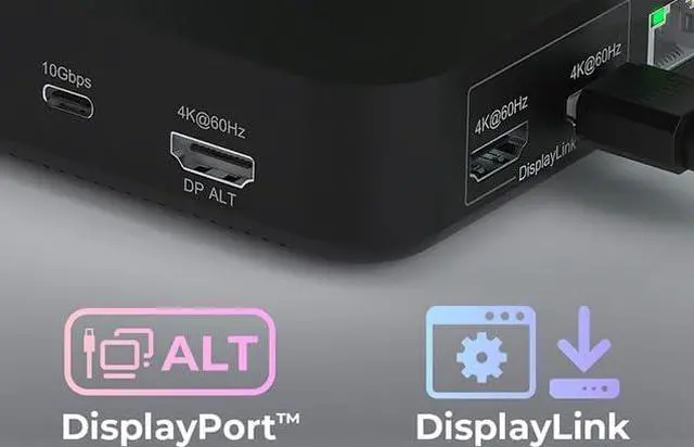 Alt view image 4 of 7 - ICY BOX USB-C Docking Station (12-in-1) for 3 Monitors (3X HDMI), 4K 60Hz, 6-Port USB 3.2 HUB (up to 10Gbps), 85W PD, Gigabit Ethernet, IB-DK4090-C