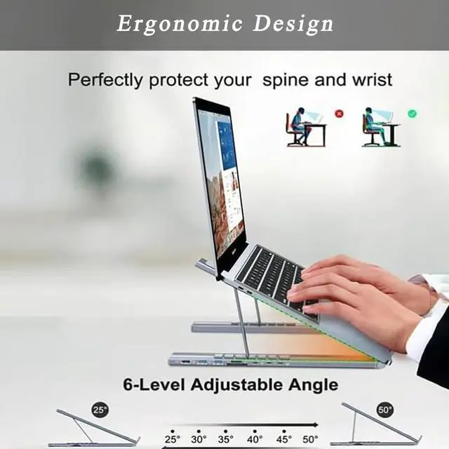Alt view image 6 of 7 - 8-in-1 USB C Laptop Docking Station Stand with 4K HDMI, 100W PD, Dual USB 3.0, SD/TF Card Reader, Foldable Aluminum Laptop Stand Hub for USB-C Laptops (Upgraded 8-in-1 * 1PC)