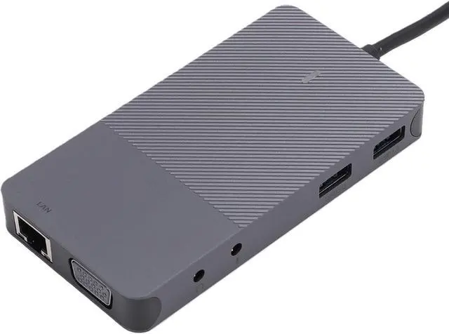 Alt view image 7 of 7 - Yunseity USB 3.0 Docking Station, 2 HD Ports 1 VGA Port 2 USB 3.0 Ports 1 LAN Port .5mm Jack Aluminum Alloy Shell, with C OTG Converter for Laptops