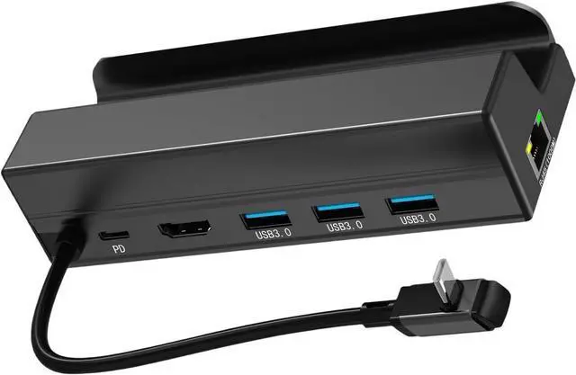 Main image of Type C USB 3 0 Gaming Handheld Docking Station Featuring Various Ports Metal Build for Connectivity Small Metal Expansion Dock for Gaming Handheld and Laptops Works