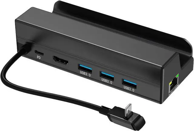 Alt view image 6 of 7 - Type C USB 3 0 Gaming Handheld Docking Station Featuring Various Ports Metal Build for Connectivity Small Metal Expansion Dock for Gaming Handheld and Laptops Works