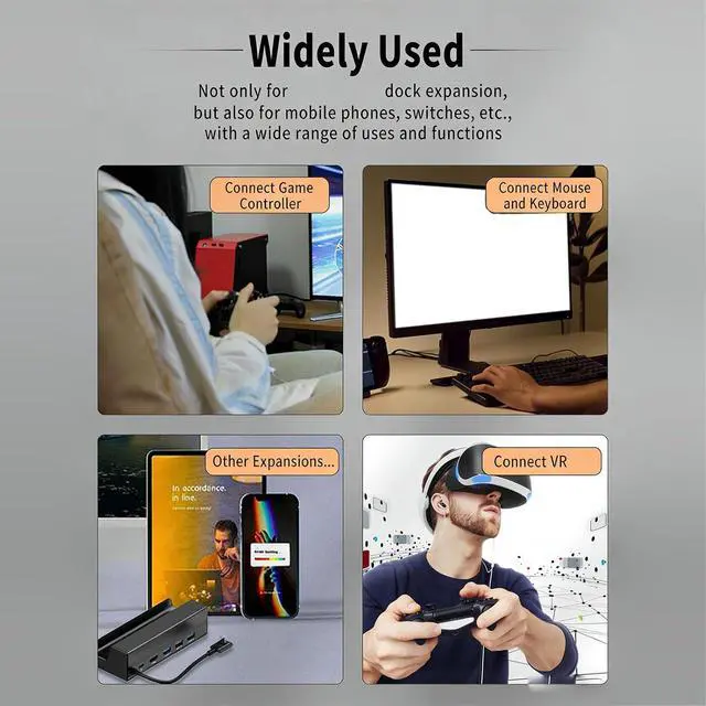 Alt view image 7 of 7 - Type C USB 3 0 Gaming Handheld Docking Station Featuring Various Ports Metal Build for Connectivity Small Metal Expansion Dock for Gaming Handheld and Laptops Works