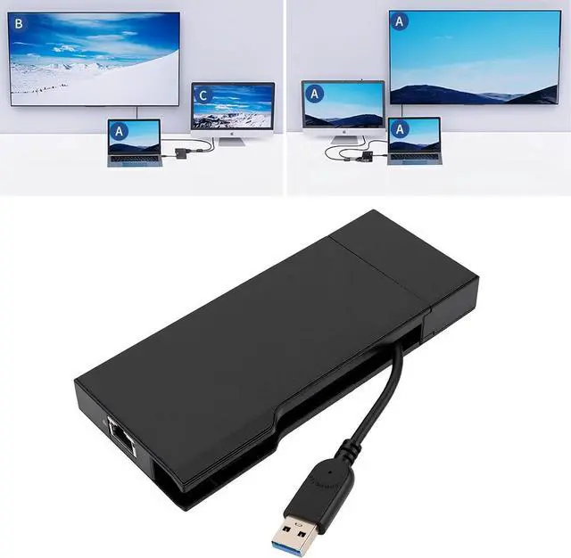 Alt view image 7 of 7 - Fabater Docking Station Dual Monitor, Laptop Docking Station, USB 3.0 to 4K High Definition Multimedia Interface 1080P VGA Gigabit Ethernet Port Hub Splitter