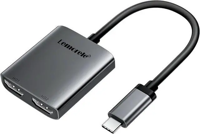Main image of 2 Port USB C Hub to Dual HDMI 4K 60HZ Dual Screen Expansion Type C Docking Station for Laptop Mobile Phone PC