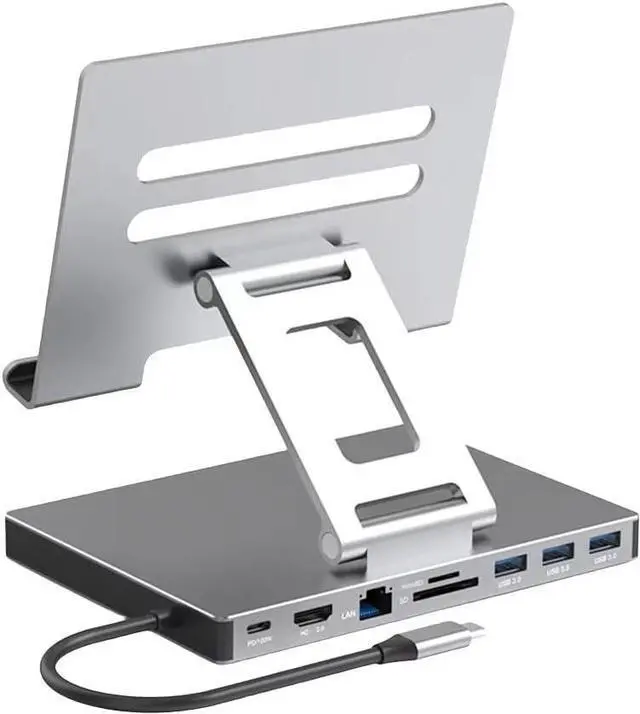 Main image of Docking Station Laptop Stand Aluminum Alloy Multi Port Hub PD USB3.0 Stand SD TF Slot Gigabit Ethernet Docking Station,A