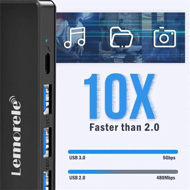 Alt view image 4 of 6 - TC90 7-in-1 USB C Docking Station Type C to HDMI Adapter USB C 3.0 Hub 5Gbps USB C Faster Transfer for Windows Laptop