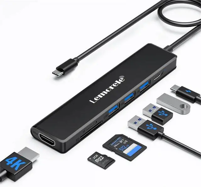 Alt view image 2 of 6 - TC90 7-in-1 USB C Docking Station Type C to HDMI Adapter USB C 3.0 Hub 5Gbps USB C Faster Transfer for Windows Laptop