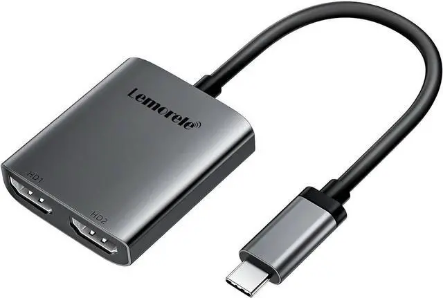 Main image of 2 Port USB C Hub to Dual HDMI 4K 60HZ Dual Screen Expansion Type C Docking Station for Laptop Mobile Phone PC