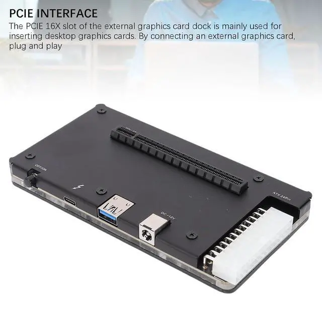 Alt view image 3 of 7 - Heayzoki External GPU Dock, 4 EGPU Enclosure PCIE 16X Slot for Graphics Cards, with 1m Cable for Laptops Small PCs and Handheld Consoles