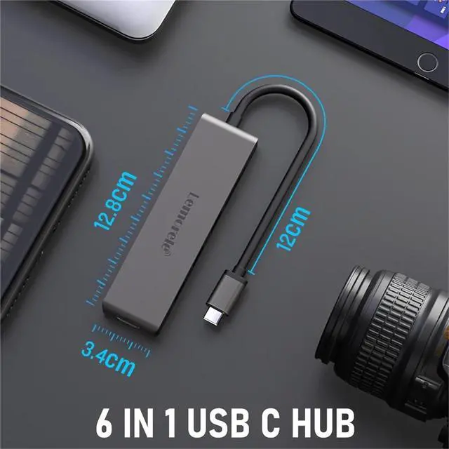Alt view image 6 of 6 - 6-in-1 USB C Hub Type C to HDMI 4K 30Hz,USB A 3.0 5Gbps Docking Station TF SD 480Mb/s for PC Laptop Tablet Computer