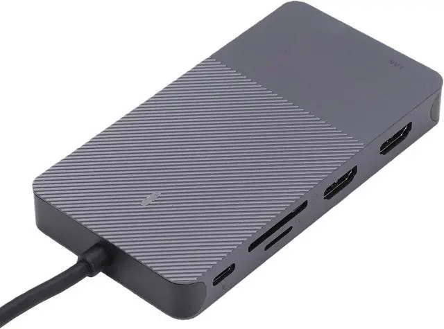 Alt view image 5 of 7 - Yunseity USB 3.0 Docking Station, 2 HD Ports 1 VGA Port 2 USB 3.0 Ports 1 LAN Port .5mm Jack Aluminum Alloy Shell, with C OTG Converter for Laptops
