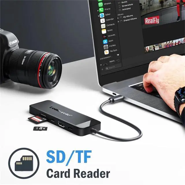 Alt view image 3 of 6 - TC92 USB C Hub 3.0 Type C to 4K HDM Adapter 9-in-1 Ports Docking Station 100w Charger for Windows MacOS Laptop