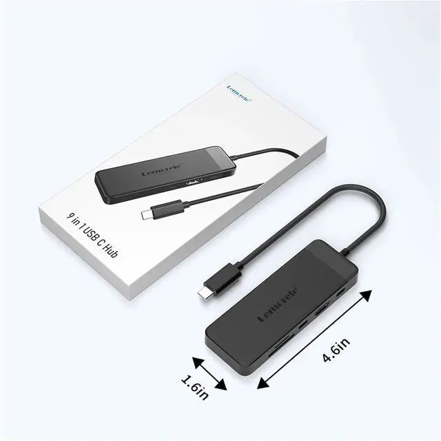 Alt view image 6 of 6 - TC92 USB C Hub 3.0 Type C to 4K HDM Adapter 9-in-1 Ports Docking Station 100w Charger for Windows MacOS Laptop