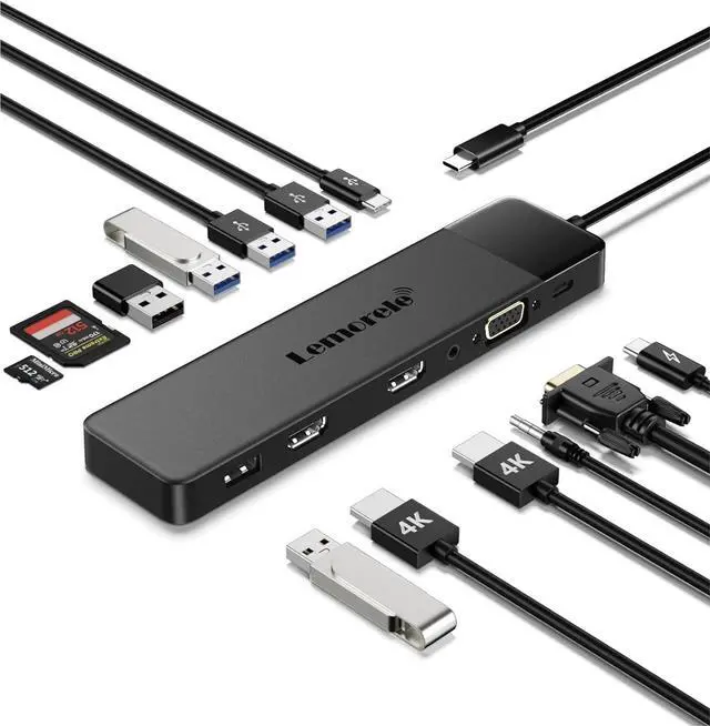 Main image of USB C HUB 13-in-1 Docking Station 4K30Hz HDMI USB3.0 PD100W RJ45 VGA SDTF USB Splitter for Laptop