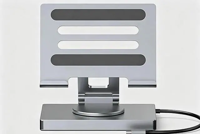 Main image of Aluminum Alloy USB-C Laptop Stand Docking Station, 9-in-1 Multiport Hub with 4K HDMI, PD100W, USB 3.0, SD/TF, Gigabit Ethernet, Gray