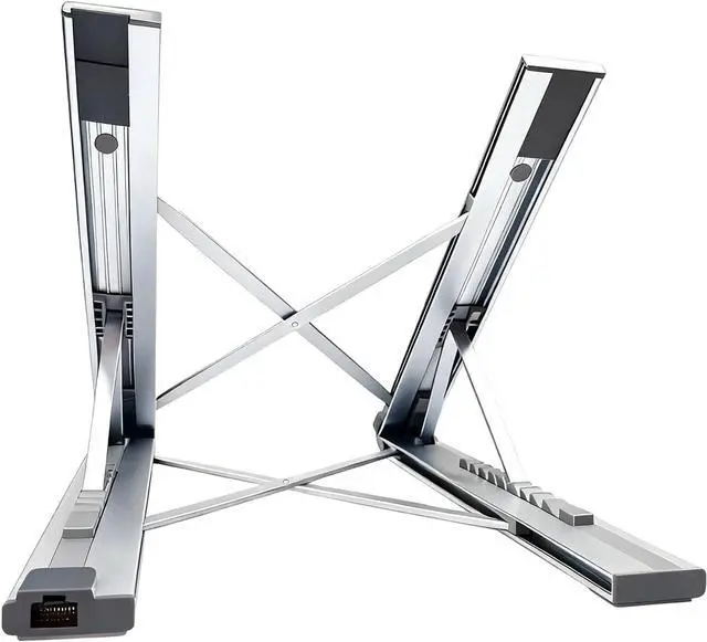 Alt view image 6 of 7 - Type C Dock Stations with Builts in Stand 100WPD Chargers and Card Slot for Notebook Tablets USB C Hubs with Stand