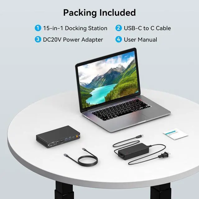 Alt view image 7 of 7 - Docking Station 4 Monitors for MacBook Pro/Air M1-M4, DisplayLink USB C Dock with 4 HDMI 4K@60Hz, 15-in-1 Quad Monitor Dock, 100W PD, 10Gbps USB 3.2, Ethernet, SD/TF, Audio