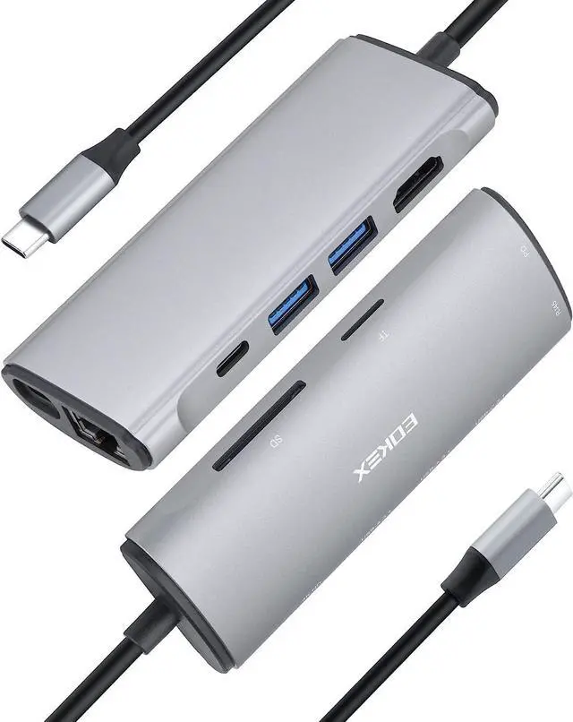 Main image of 8 en 1 USB C Laptop Docking Station MacBook Adapter Multiport USB C Hub HDMI, 3 x USB 3.1, 100W PD, RJ45, SD/TF para HP, MacBook Air/Pro, DELL XPS