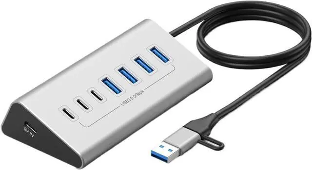 Main image of 10Gbps USB 3.2 Docking Station Hub Type C Splitter with Card Reader Aluminum Alloy Multi 8/9 Ports Switch for PC Laptop(8-in-2 5Gbps)