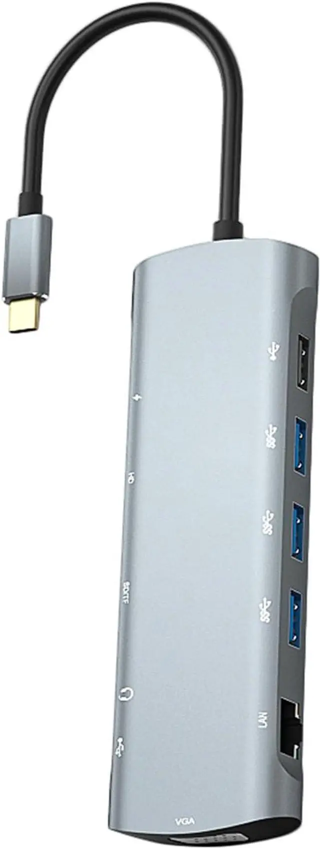 Alt view image 2 of 7 - Asixxsix USB C Docking Station, 12 in 1 Hub with Dual Monitor Support 4K VGA Gigabit Ethernet PD 3.0 Fast Charging, Laptop Docking Station for PC Office Travel