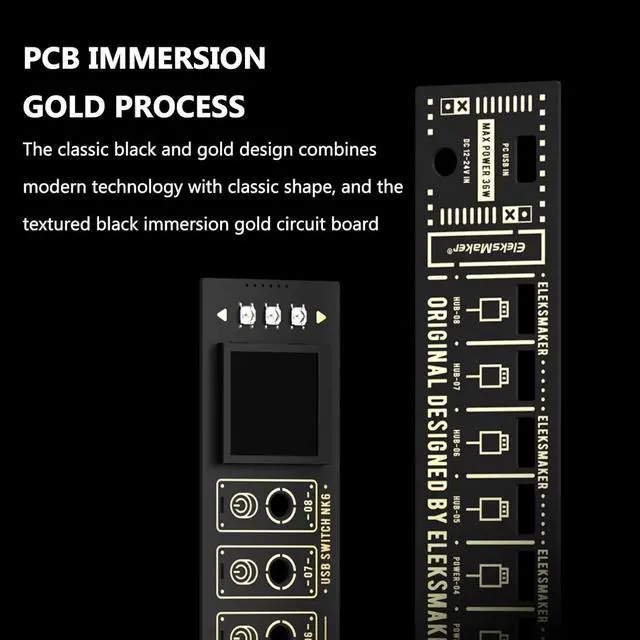 Alt view image 6 of 7 - 8 Port USB Docking Station, Cyberpunk USB Switch, 1.54-inch IPS Color Screen, 10 Levels Brightness Adjustment, Voice Control Function, 8 RGB Indicator Lights, for Phones, Tablets, and Gadgets