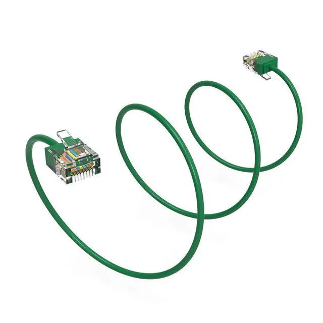 Alt view image 2 of 6 - Ultra Slim Cat6A Cable 4 FT (100 Pack) Networking, Super Slim CAT 6 Ethernet Patch Cord, 10Gigabit Super Thin RJ45 Connector Internet Cable for PC, Mac, Laptop, PS5, PS4, Xbox - Green