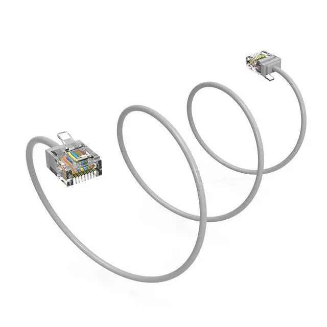 Alt view image 2 of 6 - Ultra Slim Cat6A Cable 5 FT (100 Pack) Networking, Super Slim CAT 6 Ethernet Patch Cord, 10Gigabit Super Thin RJ45 Connector Internet Cable for PC, Mac, Laptop, PS5, PS4, Xbox - Gray