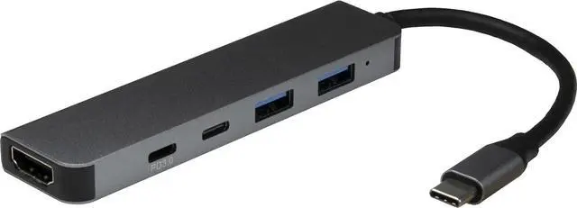 Alt view image 3 of 4 - Inter-Tech Adapter Argus H-469-01 5-in-1 USB-C, HDMI 4K, PD100W