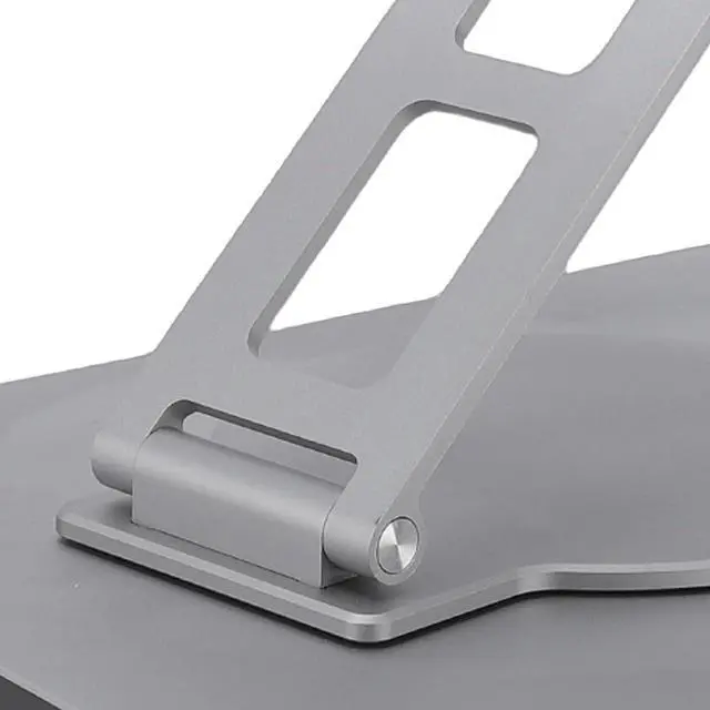 Alt view image 6 of 7 - Laptop Docking Station Stand for Laptops 360 Rotating Adjustable Foldable Aluminum Alloy Laptop Riser with 10 in 1 USB C Hub